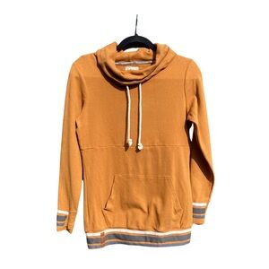 AMPERSAND AVE | 95% Cotton Cowl Neck Pullover Sweater with Stripes Size Small